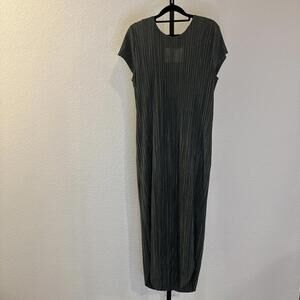 Sabina Musayev Anthropologie Green Plisse Pleated Midi Dress (Size S)